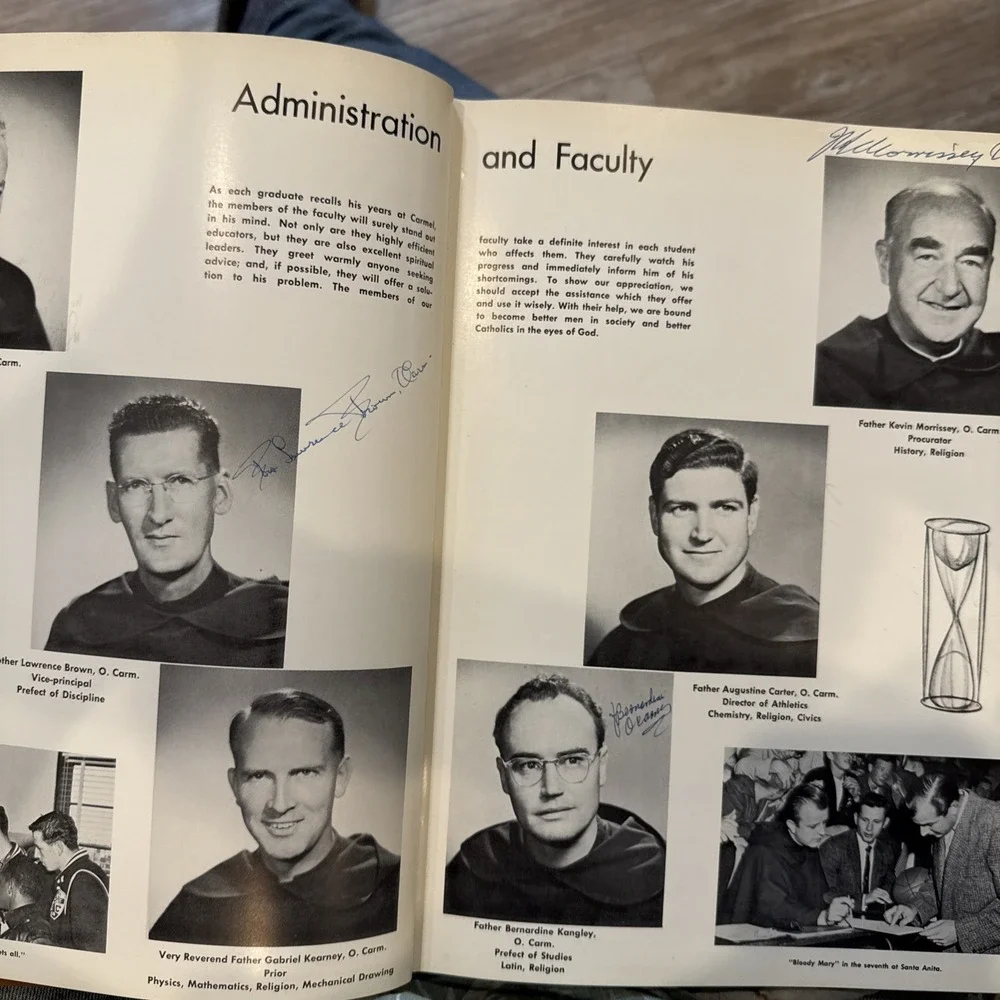 1958‎ Mount Carmel High School Yearbook Los Angeles California El Conquistador